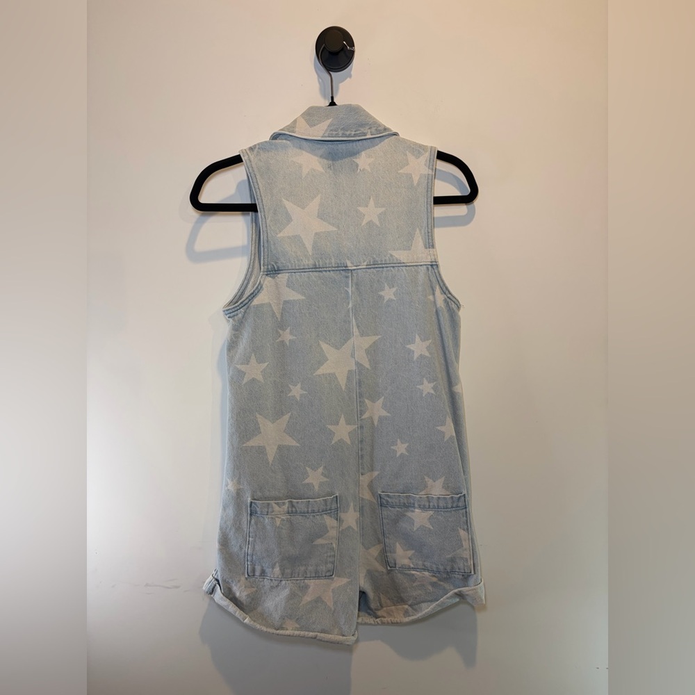 Show Me Your MuMu Light Blue Star Denim Romper - Picture 4 of 7